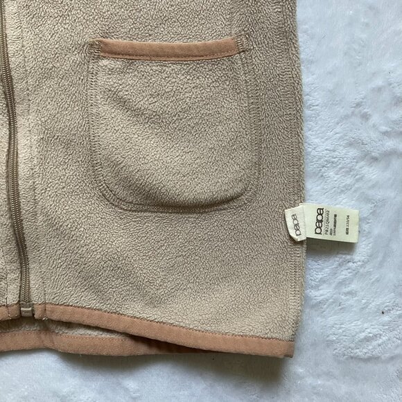 Papa Kids Fleece Vest Size 110 (4-5T) | Beige Fleece Zip-Up GUC - Picture 8 of 16